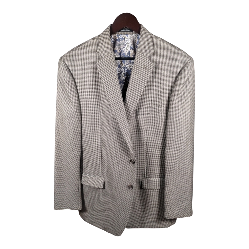 Lauren Ralph Lauren Men's Wool Lt Brown Tan Plaid Classic Sport Coat Blazer 44R